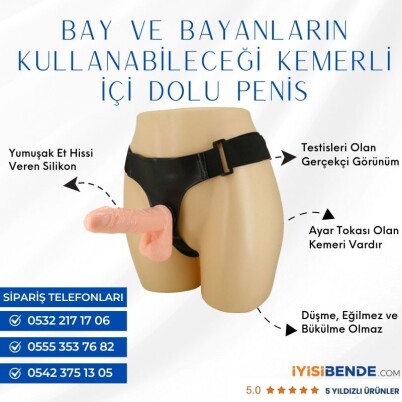 17-18 cm Uzunluğunda İçi Dolu Takma Penis - 1