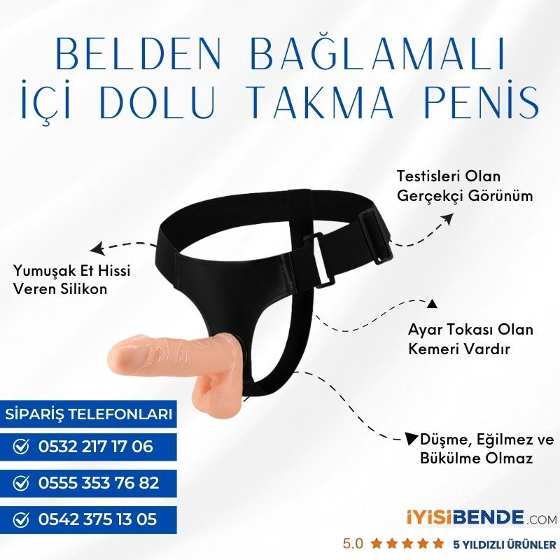 17-18 cm Uzunluğunda İçi Dolu Takma Penis - 2