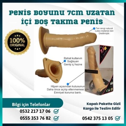 22 Cm İçi Boş Büyük Takma Penis - 5