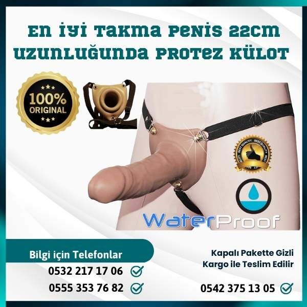 22 Cm İçi Boş Büyük Takma Penis - 6