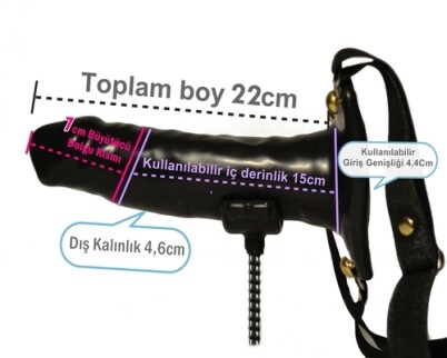 22 Cm Kalın Uzun Belden Bağlamalı Yapay Erkek Penisi - 8