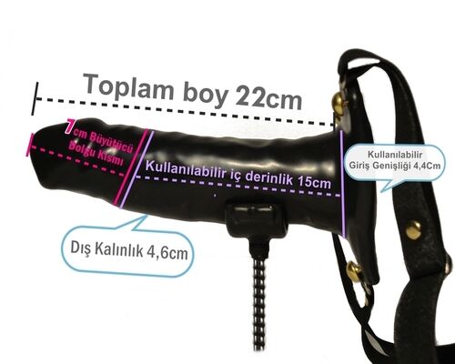22 Cm Kalın Uzun Belden Bağlamalı Yapay Erkek Penisi - 8