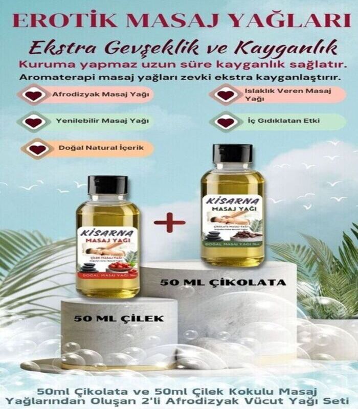 Çilek Ve Çikolata Kokulu Kayganlaştırıcı Masaj Yağı Hafif Kalıcı Koku - 1