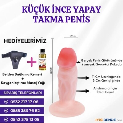 Ek Penis & Takma Küçük Dildo 11 Cm Uzunluğunda Kemerli - 1