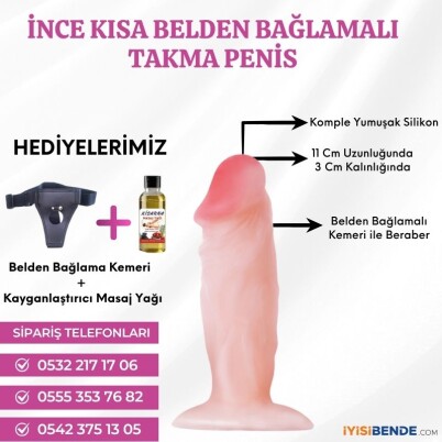 Ek Penis & Takma Küçük Dildo 11 Cm Uzunluğunda Kemerli - 3