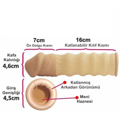 Kılıf Uzatmalı 7cm Dolgulu Çilek Aromalı Kayganlaştırıcı - 2