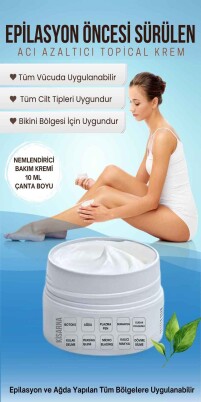 Lazer Epilasyon Öncesi Sürülen Acı Azaltıcı Topical Krem 
