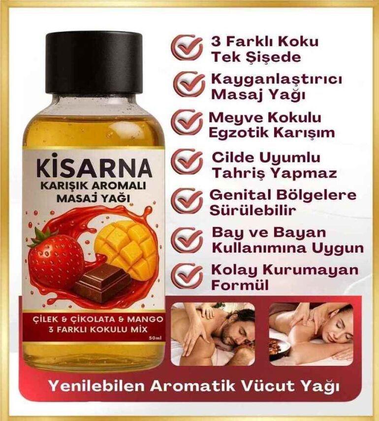 Mango & Çilek Ve Çikolata Kokulu Karışık Aromalı Masaj Yağı Anal Vajinal Kayganlaştırıcı - 2