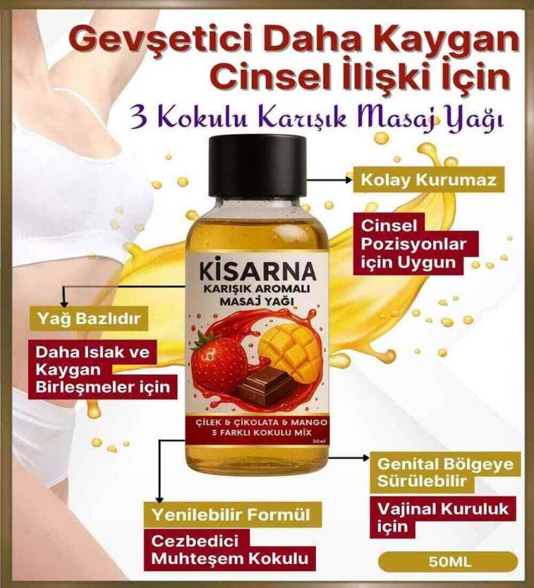 Mango & Çilek Ve Çikolata Kokulu Karışık Aromalı Masaj Yağı Anal Vajinal Kayganlaştırıcı - 1