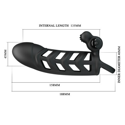 Penis Kılıfı Klitoris Masajlı 10 Titreşimli Kayganlaştırıcı Yağı Hediye - 3