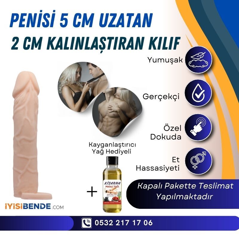 Uzatmalı Kondom Erkekler İçin Uzatıcı Prezervatif - 1